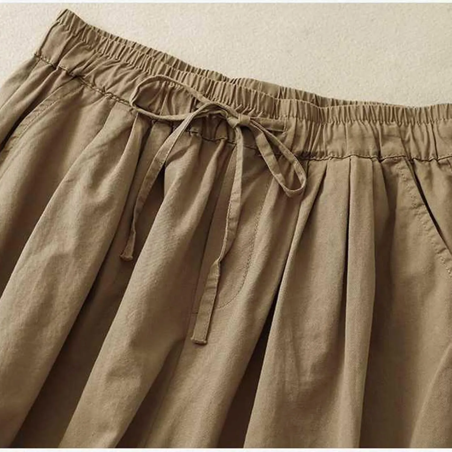 Casual Linen Shorts for Women High Waisted Wide Leg Drawstring Shorts Summer Embroidery Beach Shorts 2025 Outfit