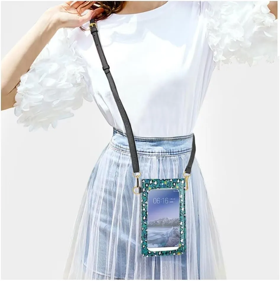 Cell Phone Crossbody Bag Over Shoulder Strap Leather Cell Phone Purse Holder Bags for Women