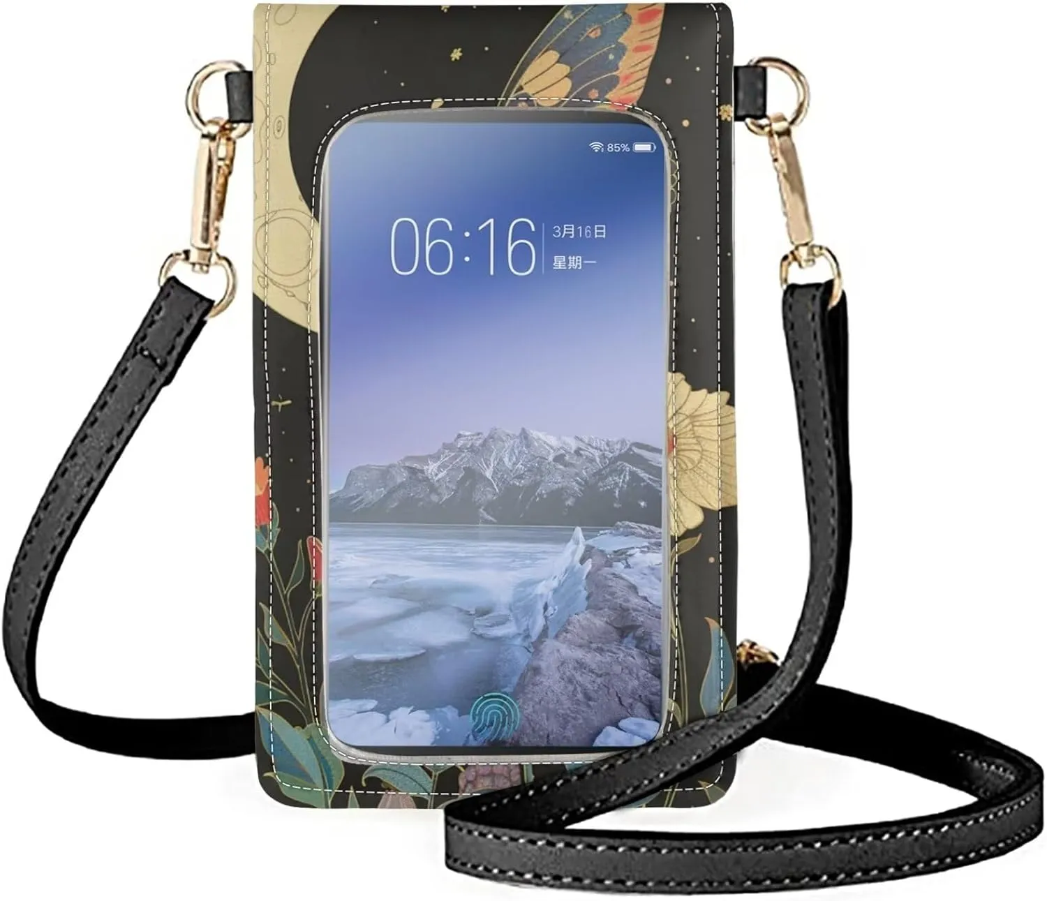 Cell Phone Crossbody Bag Over Shoulder Strap Leather Cell Phone Purse Holder Bags for Women