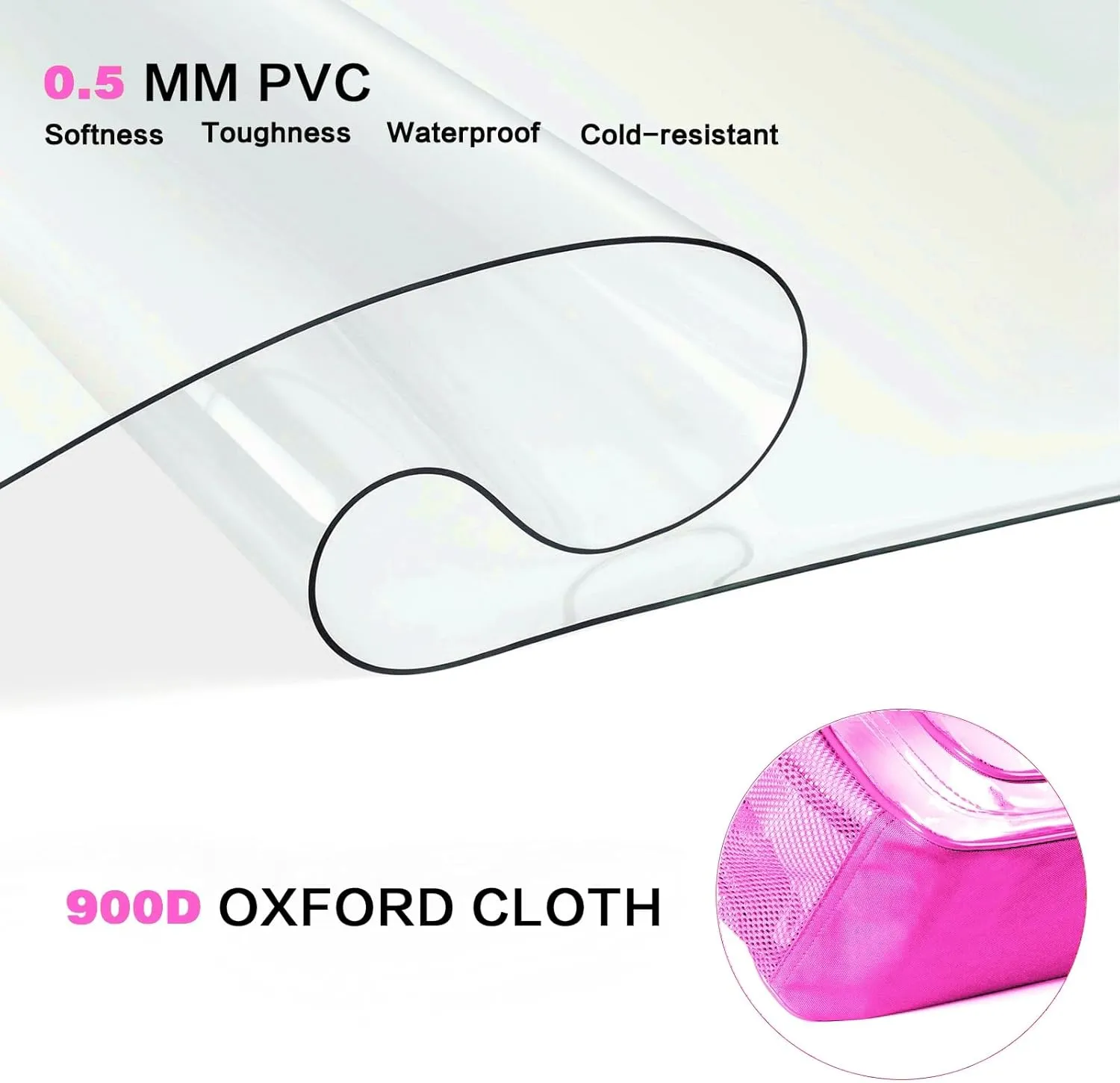 Clear Backpack,17" Large Heavy Duty Transparent Backpack with Multi-pockets See Through Bag for College, Travel, Workplace Security - Pink
