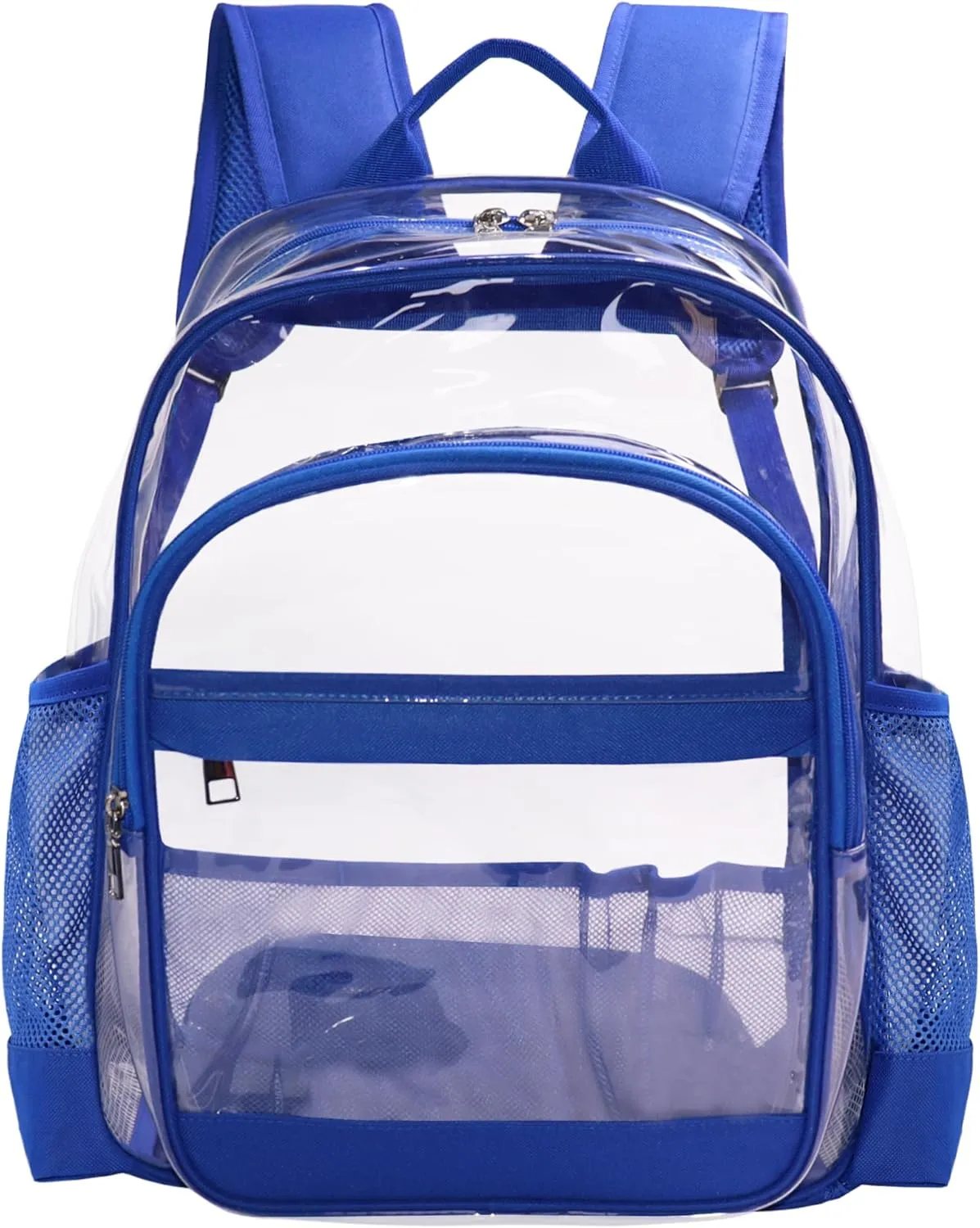 Clear Backpack,Heavy Duty Clear Bookbag See Through Backpack Large Clear Bag for School College Work Travel Security,Blue