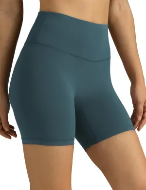 Colorfulkoala Dreamlux No Front Seam High Waist Shorts Biker Shorts for Women 6" Inseam Workout Yoga Shorts