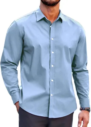 COOFANDY Mens Casual Button Down Shirts Long Sleeve Untucked Shirts for Men Stretch Dress Shirt