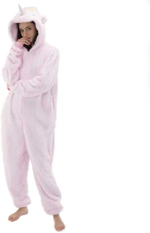COSUSKET Unicorn Oneise for Women, Sherpa Animal Costume One Piece Pajamas Halloween Cosplay