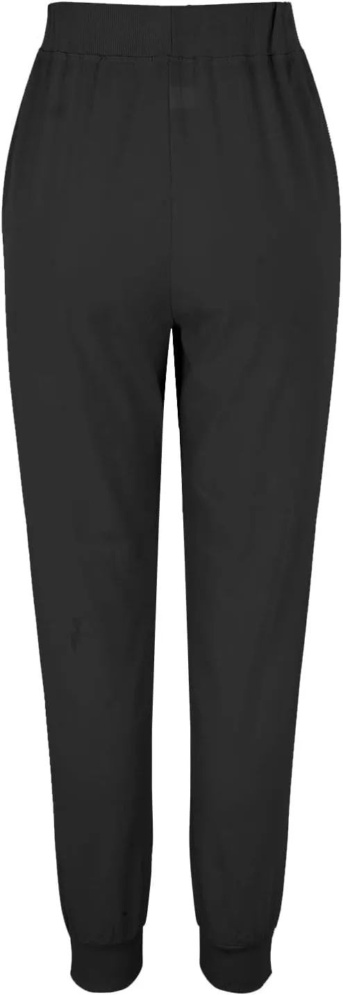 Cotton Linen Pants Women Breathable Comfy Solid Color Palazzo Pants Casual Trendy Elastic Waist Trousers with Pockets