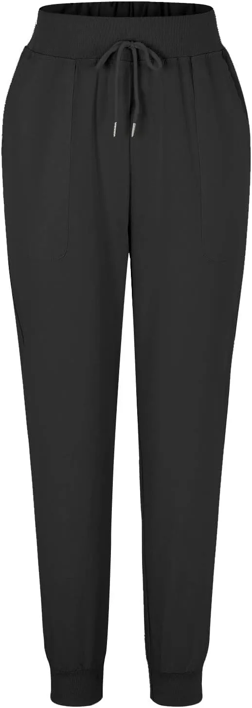 Cotton Linen Pants Women Breathable Comfy Solid Color Palazzo Pants Casual Trendy Elastic Waist Trousers with Pockets