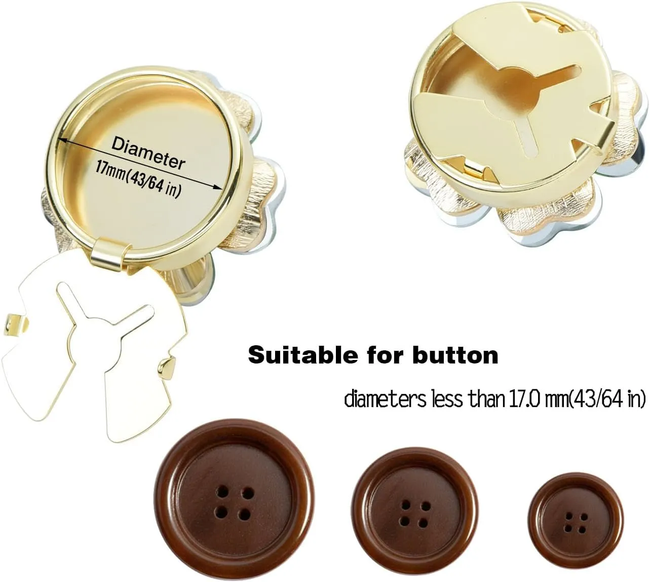 Crystal Clover Flower Button Covers with Heart-Shaped Gems Zircon Cover on Cuffs Cuff Links