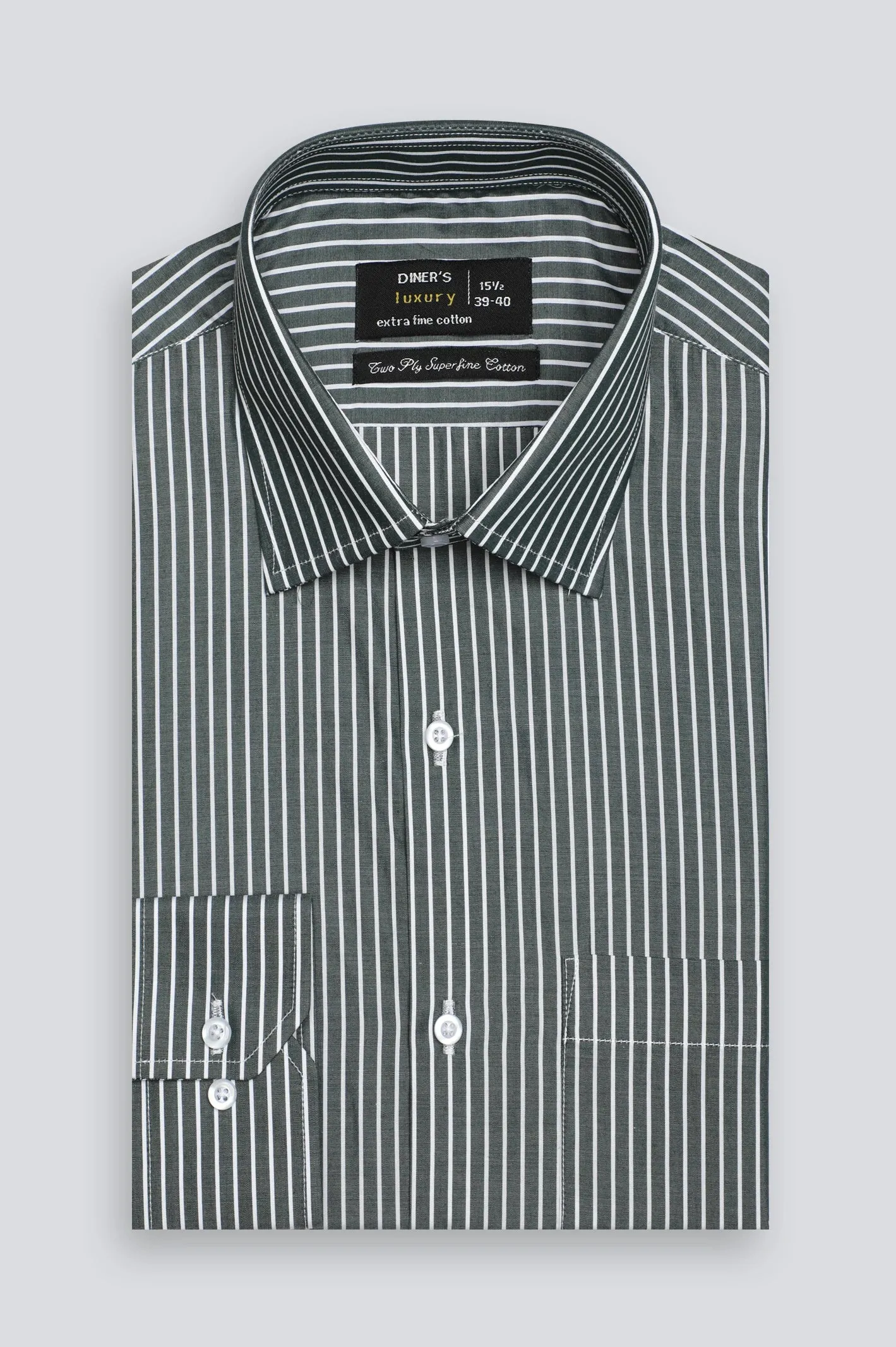 Dark Grey Pinstripe Formal Shirt