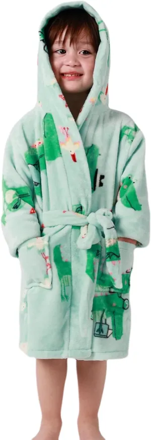 DELEY Girl's Robe Baby Boys Hoodie Robes Toddler Bathrobes for Kids Pajamas Sleepwear