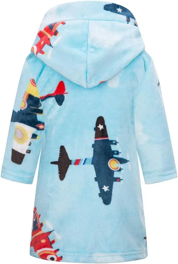 DELEY Girl's Robe Baby Boys Hoodie Robes Toddler Bathrobes for Kids Pajamas Sleepwear