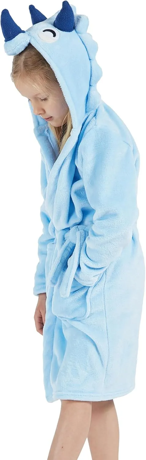 DELEY Girl's Robe Baby Boys Hoodie Robes Toddler Bathrobes for Kids Pajamas Sleepwear