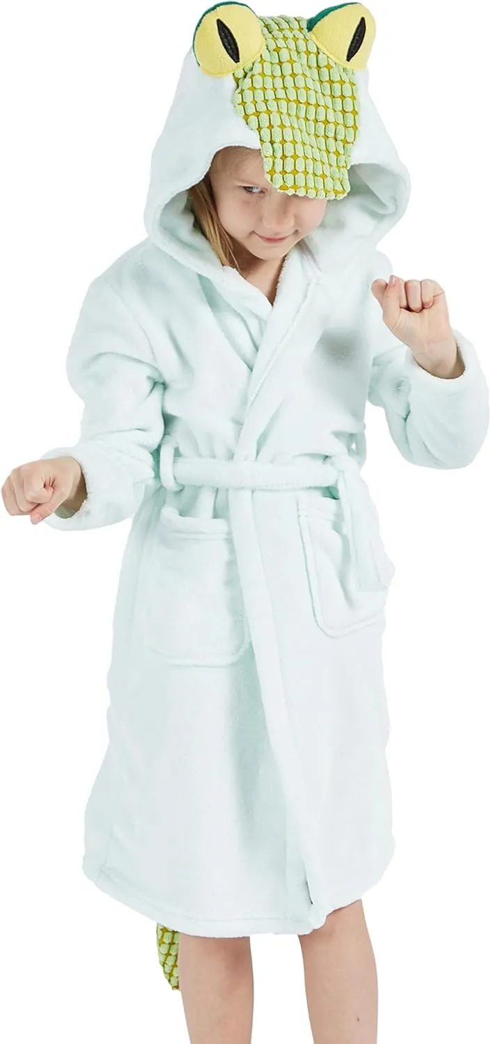 DELEY Girl's Robe Baby Boys Hoodie Robes Toddler Bathrobes for Kids Pajamas Sleepwear