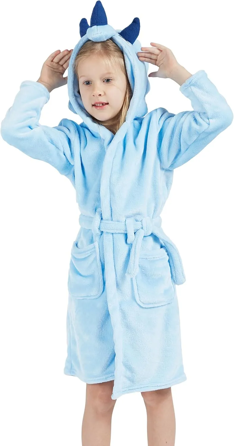 DELEY Girl's Robe Baby Boys Hoodie Robes Toddler Bathrobes for Kids Pajamas Sleepwear