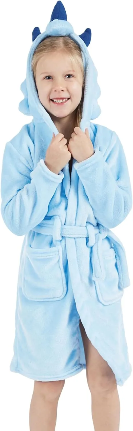 DELEY Girl's Robe Baby Boys Hoodie Robes Toddler Bathrobes for Kids Pajamas Sleepwear