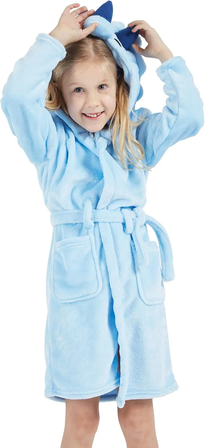 DELEY Girl's Robe Baby Boys Hoodie Robes Toddler Bathrobes for Kids Pajamas Sleepwear