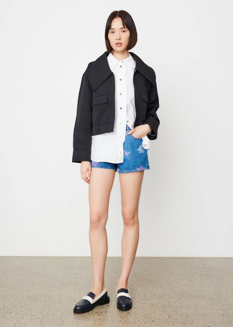 Embroidery Denim Hotpants