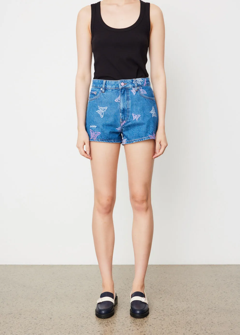 Embroidery Denim Hotpants