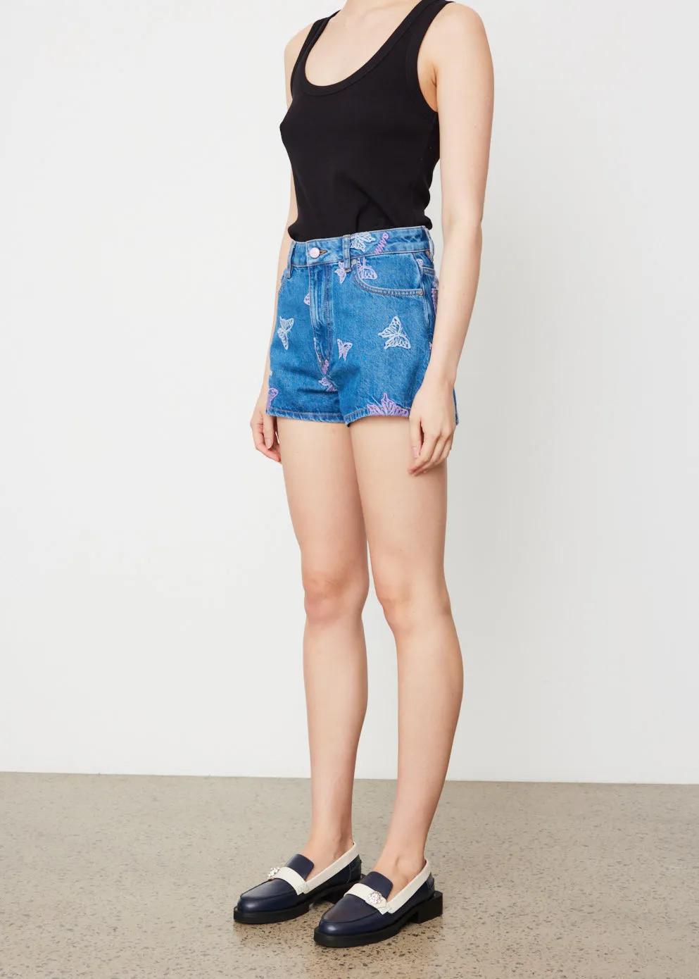 Embroidery Denim Hotpants