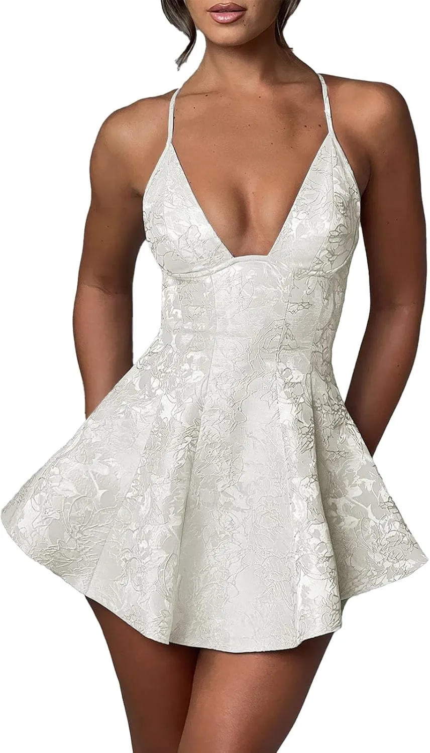 Embroidery Satin Short Homecoming Dress for Teens Halter V Neck Prom Dress A Line Mini Party Cocktial Gowns