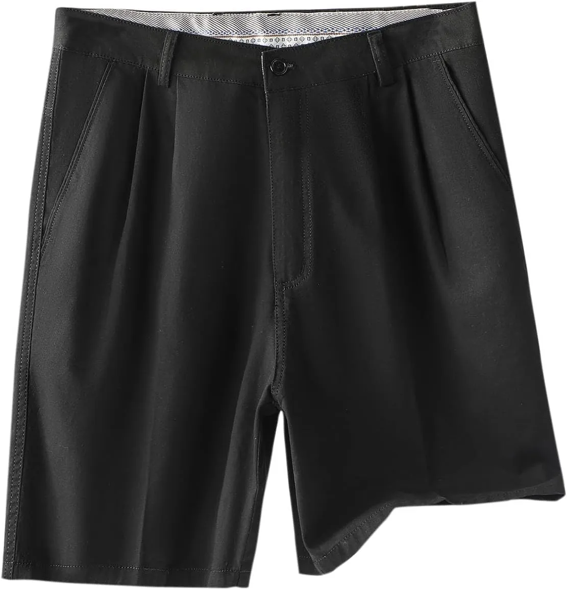 Finelylove Mens Dress Shorts Summer Pleated Front Cotton Twill Chino Golf Shorts Business Casual Work Shorts with Pockets