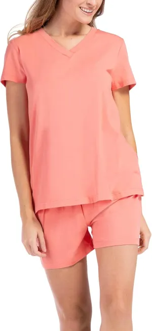 Fishers Finery Ecofabric Pajamas; Shorts and Tee Set; Comfort Fit