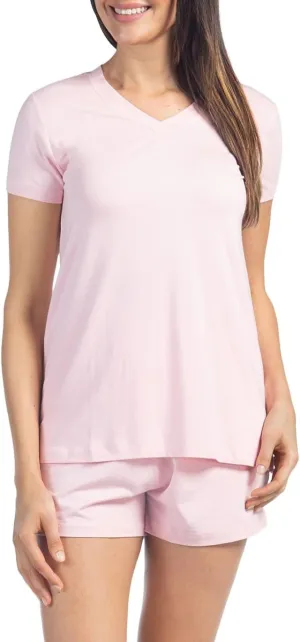 Fishers Finery Ecofabric Pajamas; Shorts and Tee Set; Comfort Fit