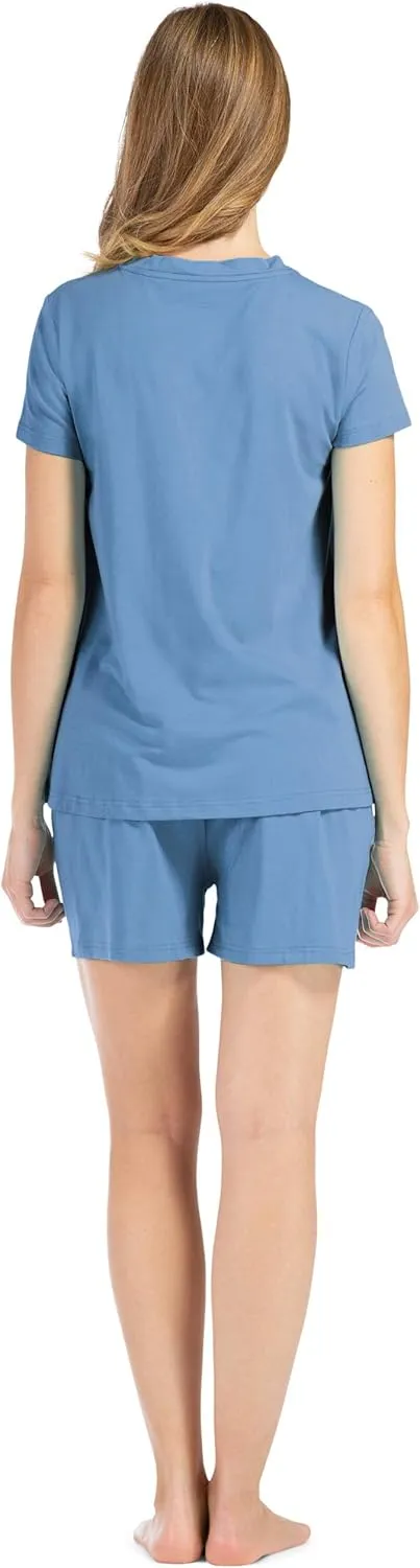 Fishers Finery Ecofabric Pajamas; Shorts and Tee Set; Comfort Fit