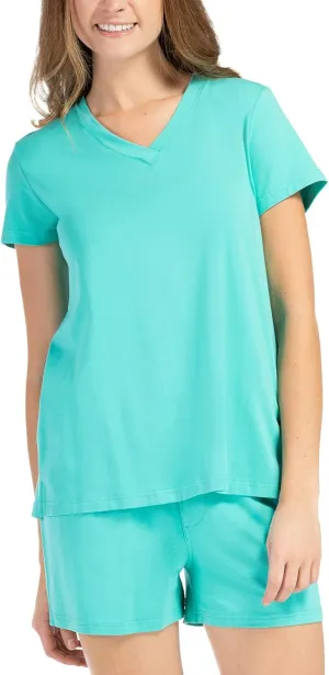 Fishers Finery Ecofabric Pajamas; Shorts and Tee Set; Comfort Fit