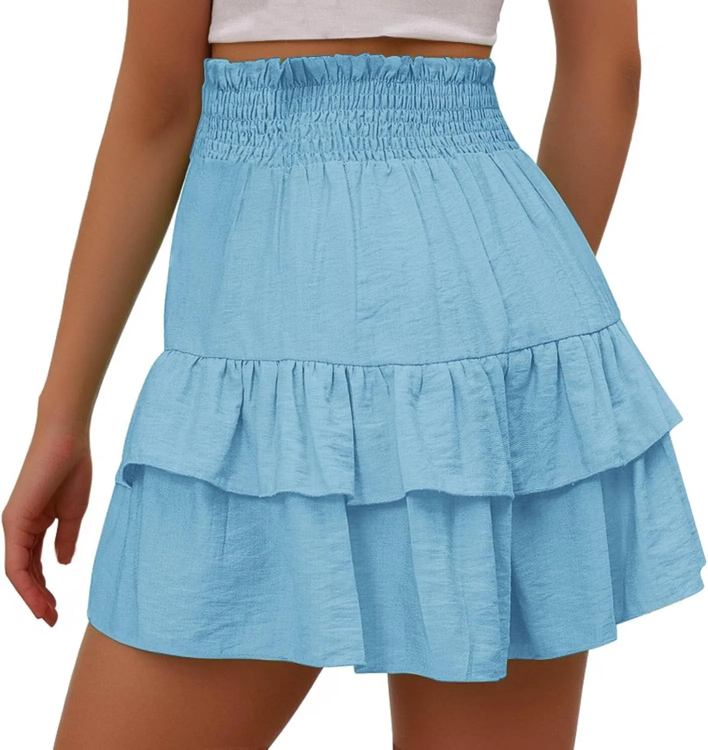 Flowy Shorts for Women Casual Boho Floral Skorts Ruffle Mini Skirts Running Tennis Butterfly Shorts Skorts Shorts