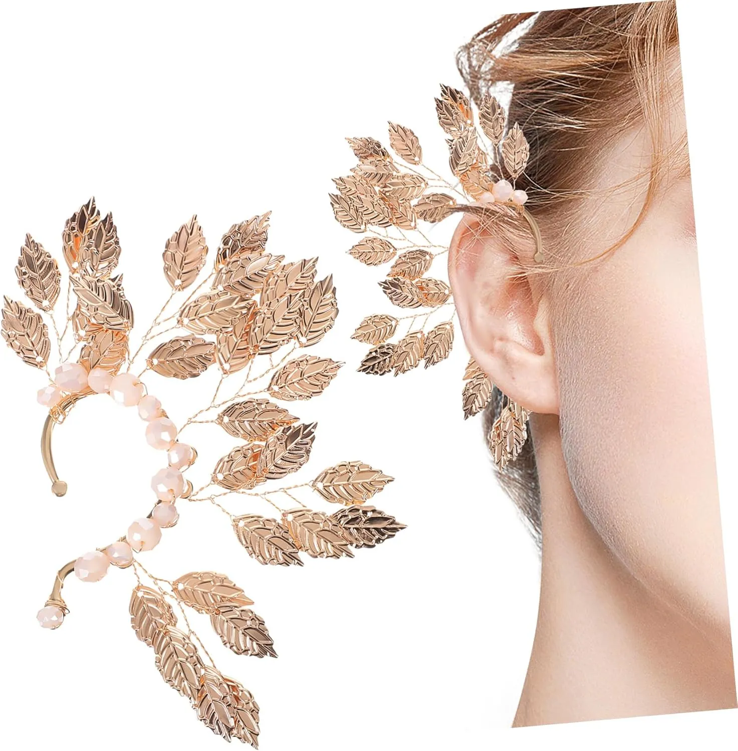 FRCOLOR Set of 4 Ear Cuffs Metal Crystal