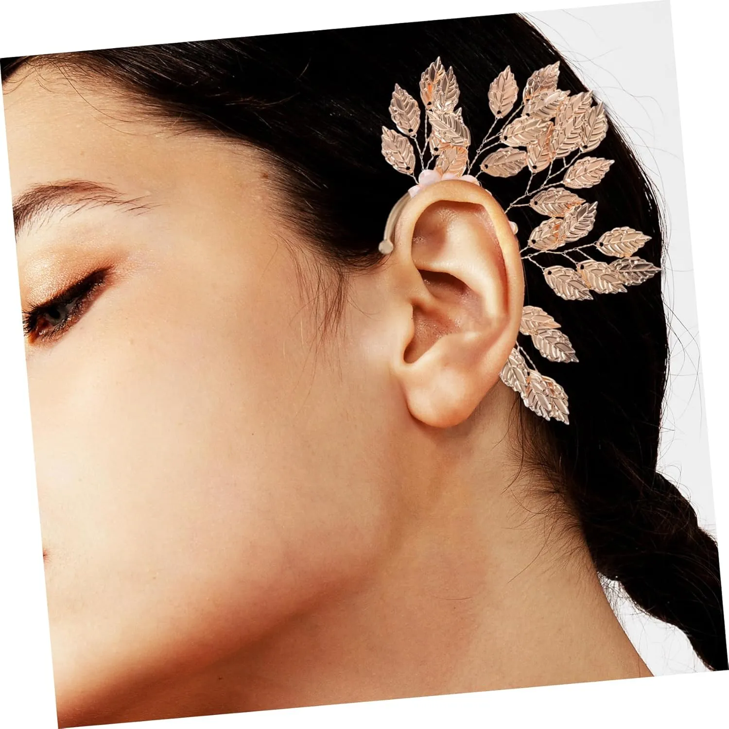FRCOLOR Set of 4 Ear Cuffs Metal Crystal