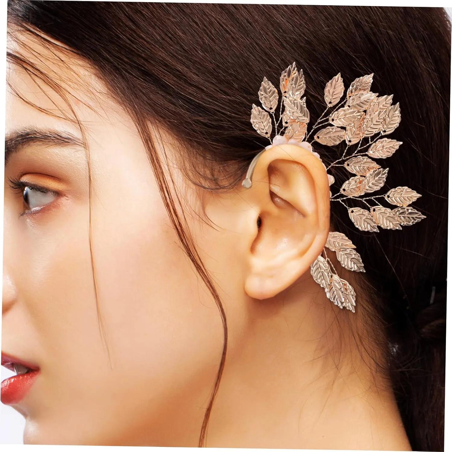 FRCOLOR Set of 4 Ear Cuffs Metal Crystal