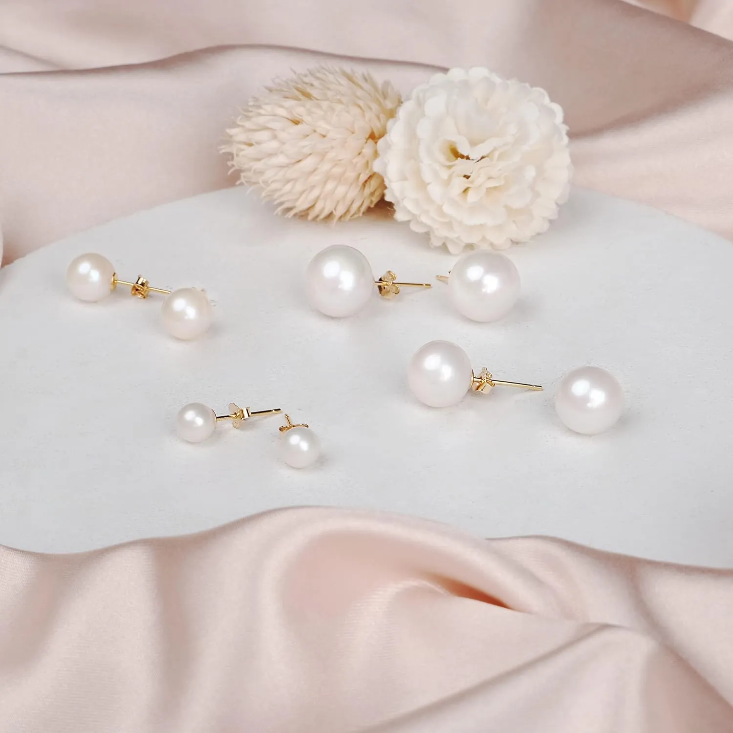 Freshwater Real Pearl Stud Earrings Quality Pearl Earrings for Women