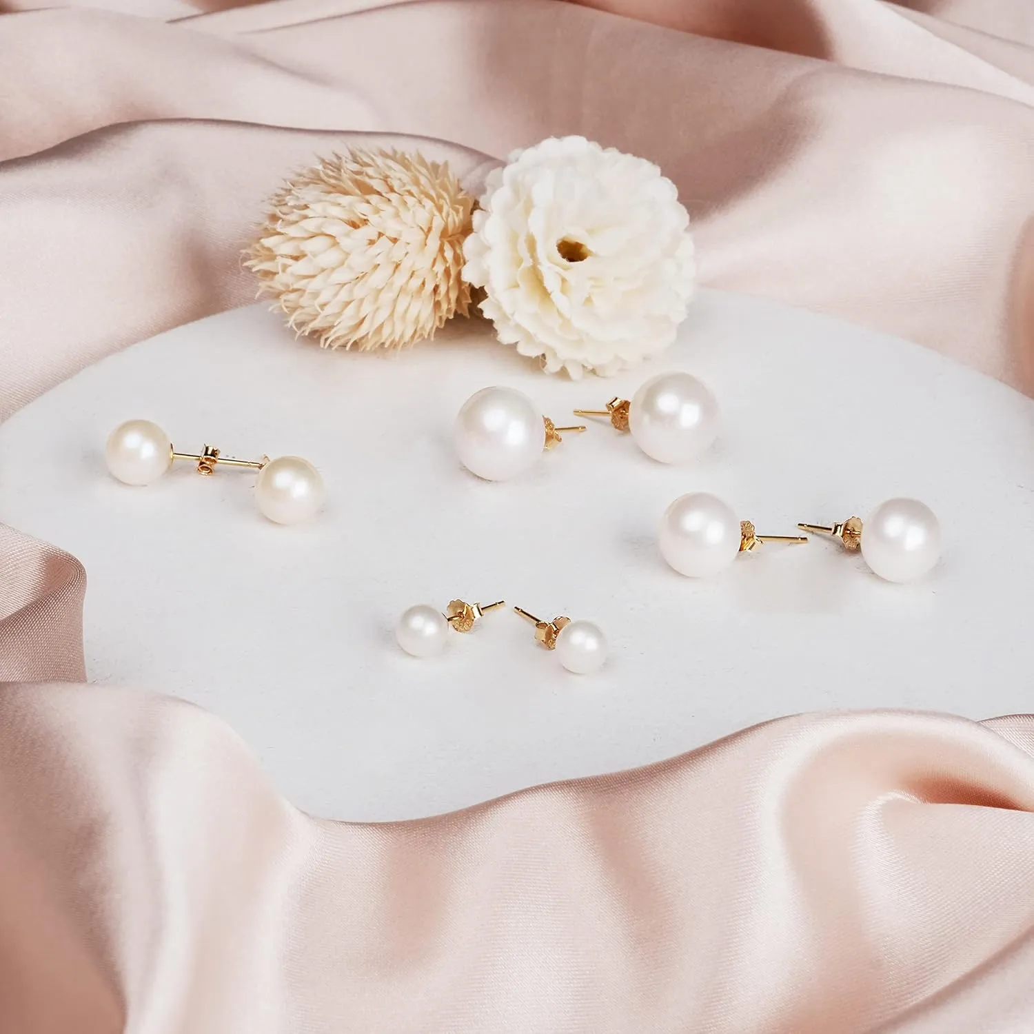 Freshwater Real Pearl Stud Earrings Quality Pearl Earrings for Women