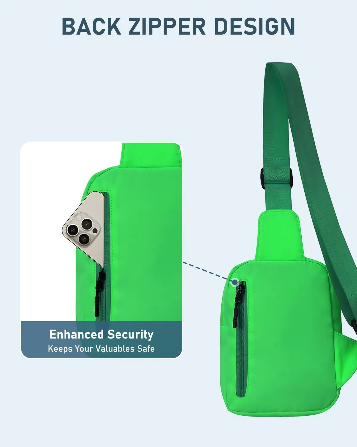 GEEAD Small Sling Bag for Women and Men Mini Crossbody Phone Chest Bag Waterproof Nylon Shoulder Bag Gym Travel