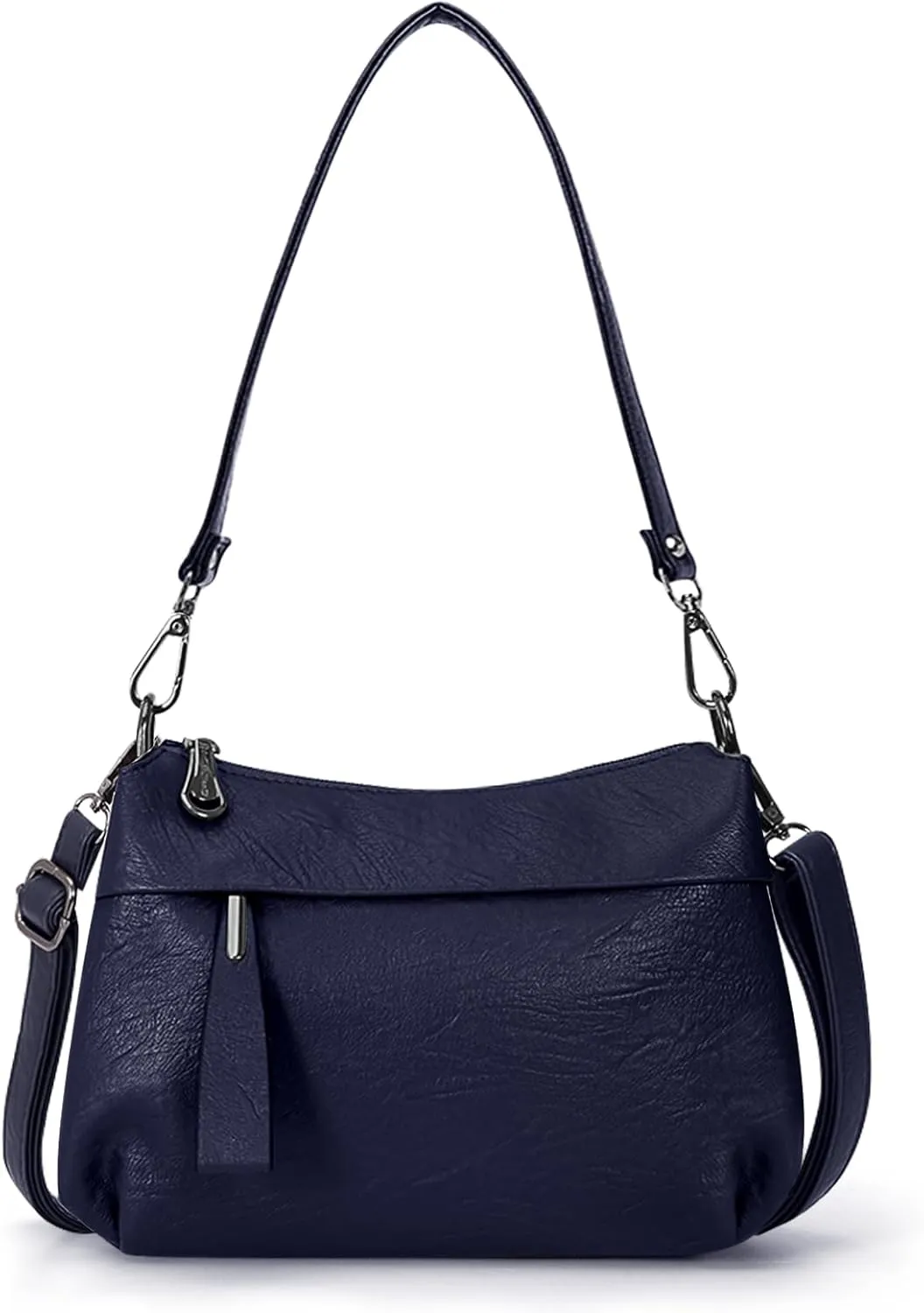 Genuine Leather Purse for Women Hobo Bag Trendy Crossbody Bag and Shoulder Bag with 2 Straps