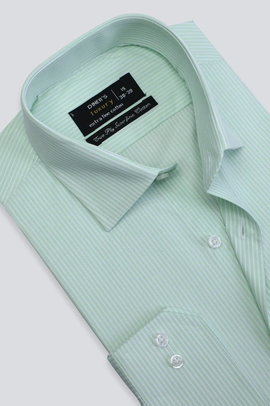 Green Pinstripe Formal Shirt