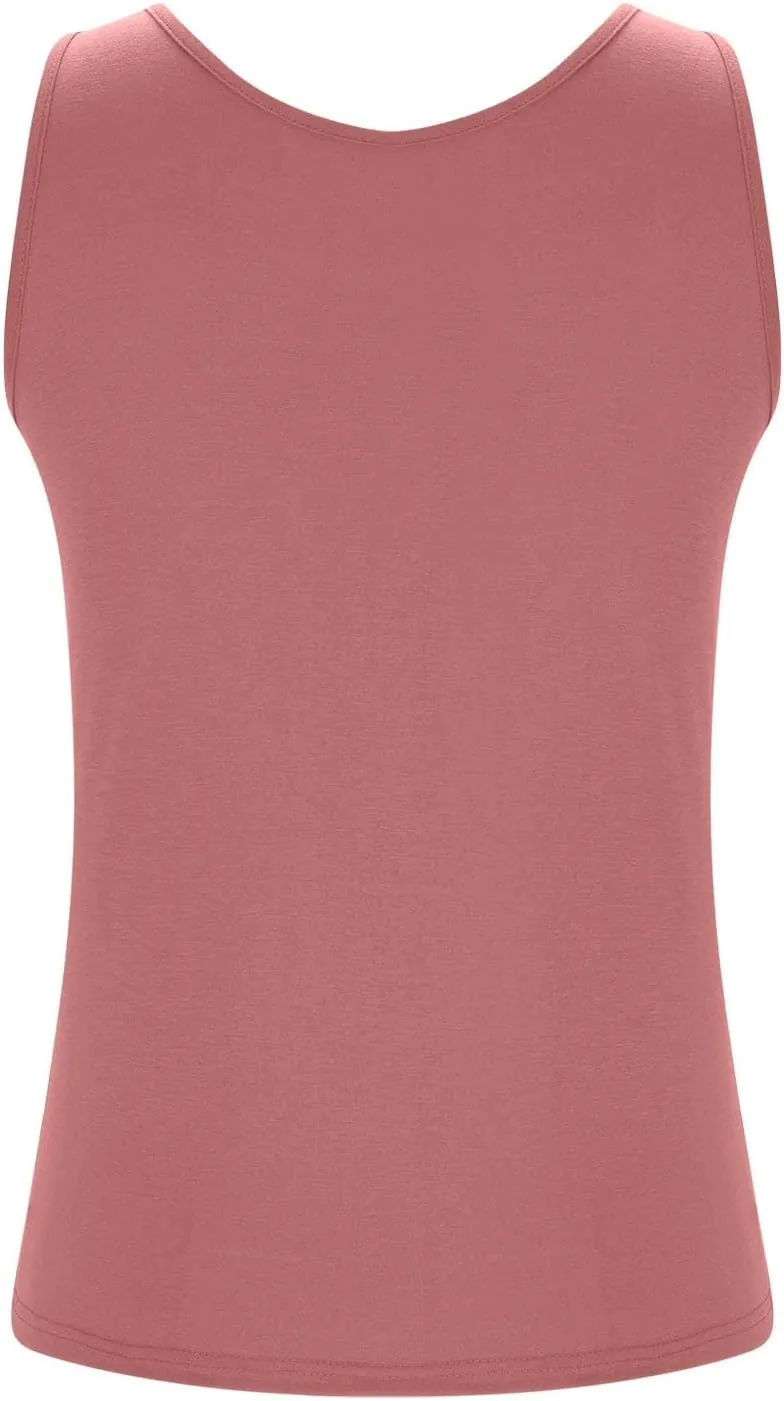 HGps8w Womens Plus Size Basic Tank Tops with Bulit-in-Bra, Crewneck Sleeveless Undershirts Casual 2025 Summer Workout Shirts