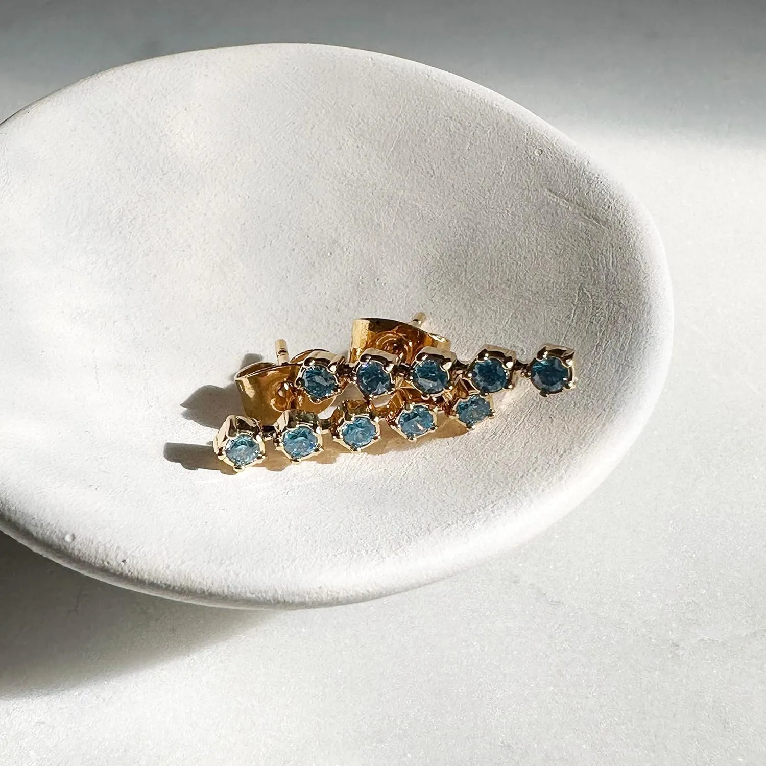 HONEYCAT Gemma Crystal Lined Bar Studs Ear Crawlers in Gold, Rose Gold, or Silver | Minimalist Delicate Jewelry