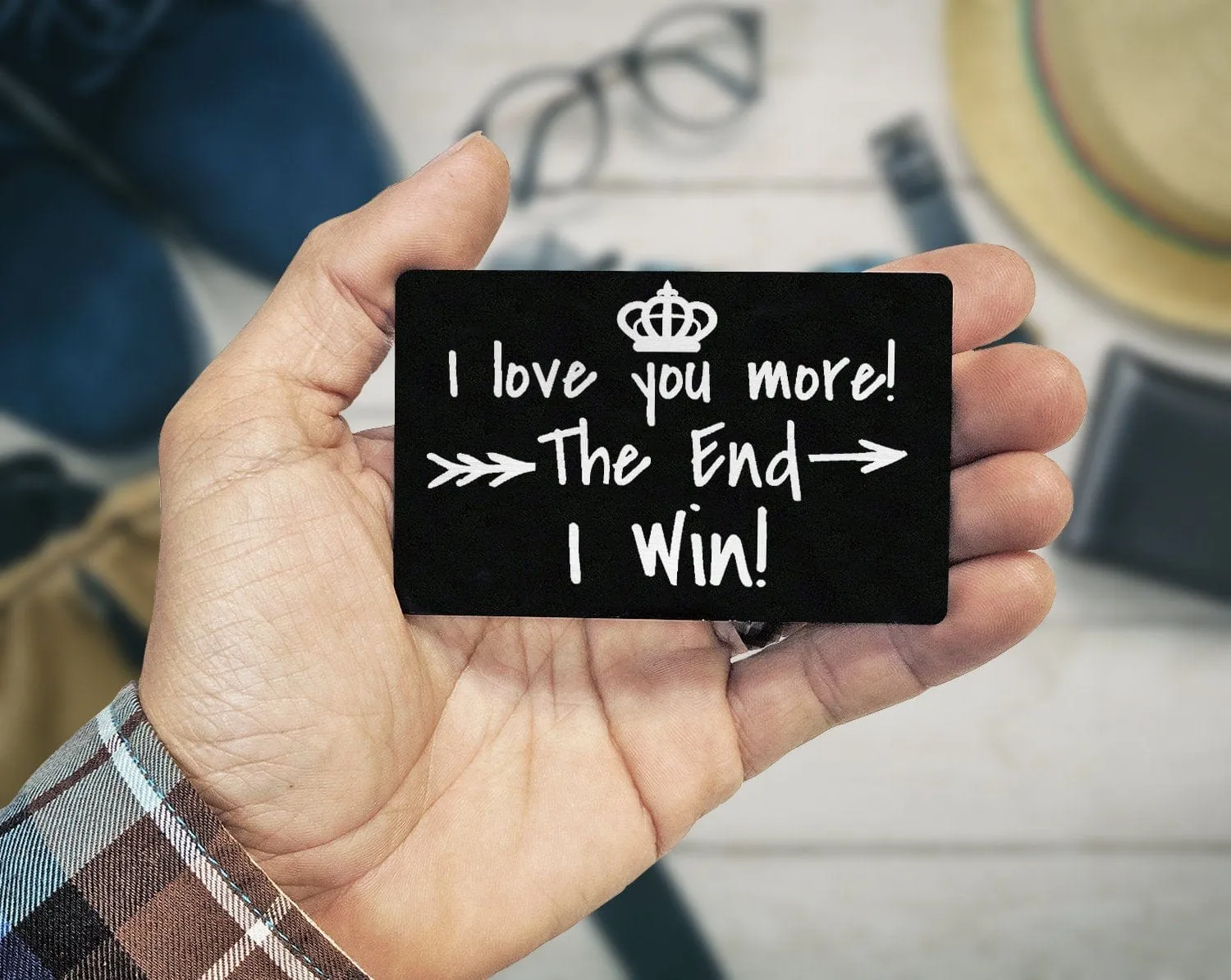I Win! Funny Couple Gift for Husband Wife Newly Married Bride Groom Wedding Vows for Wedding Day Engraved Wallet Insert Card Keepsake Gifts