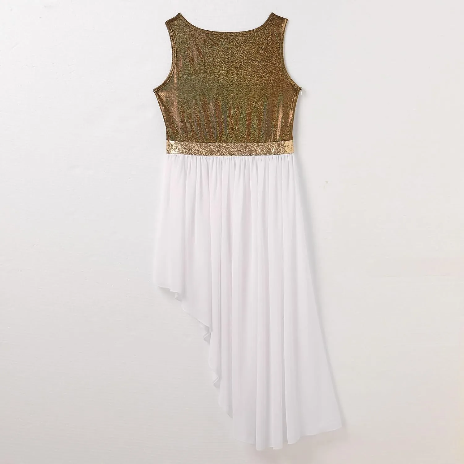 IBAKOM Praise Dance Dress Women Worship Overlay and Tunic Baggy Pant Metallic Lyrical Dance Costume Liturgical Dancewear
