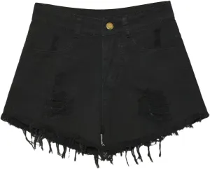 Jean Shorts for Women Trendy Summer Lightweight Trendy Ripped Distressed Denim Short Pants Elastic Waist Comfy Shorts