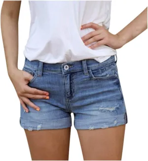 Jean Shorts Womens High Waisted Denim Shorts Summer Ripped Shorts Casual Hot Short Pants with Pockets