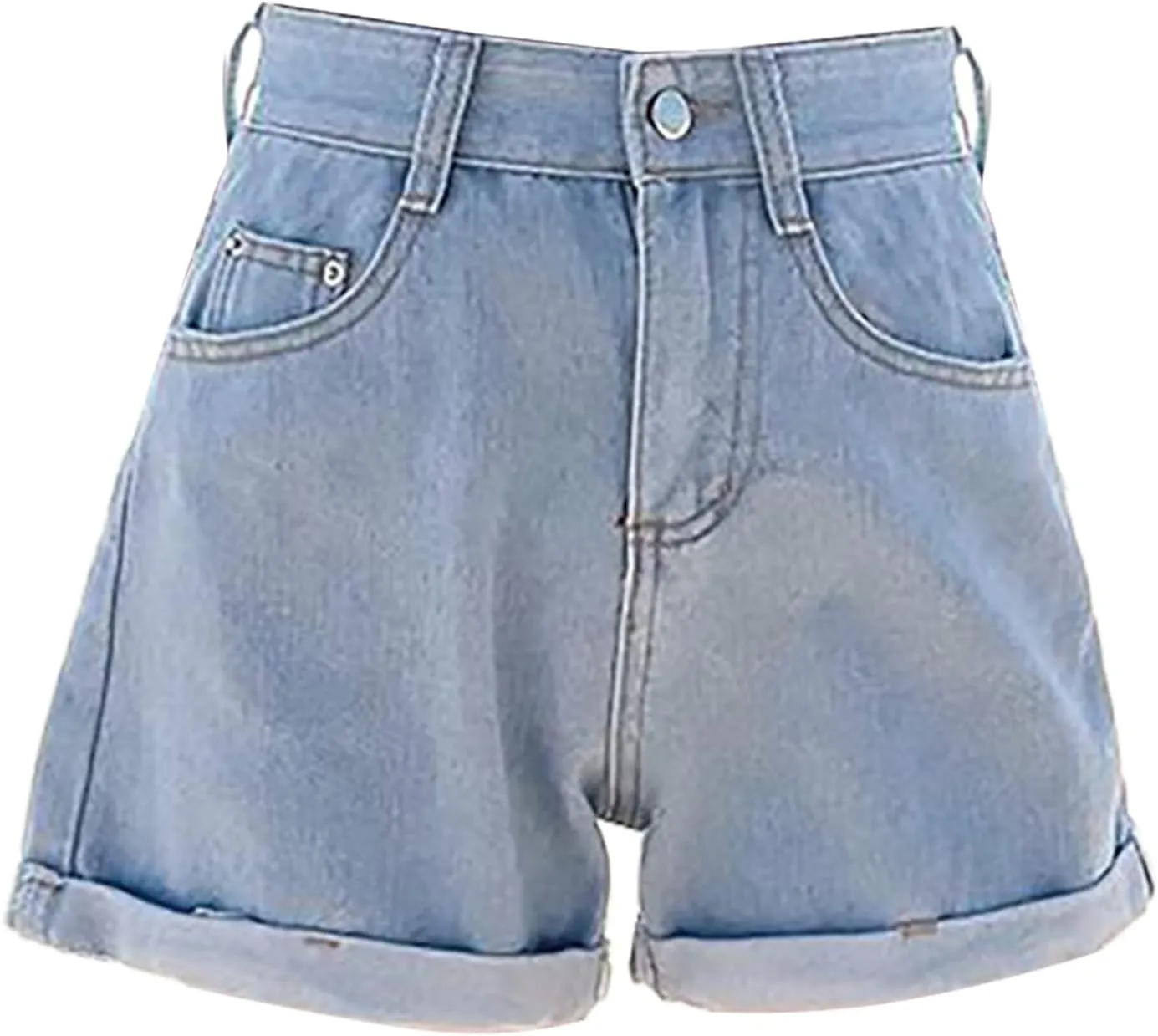 Jean Shorts Womens Low Rise Lightweight Trendy Ripped Distressed Denim Short Pants Elastic Waist Comfy Shorts