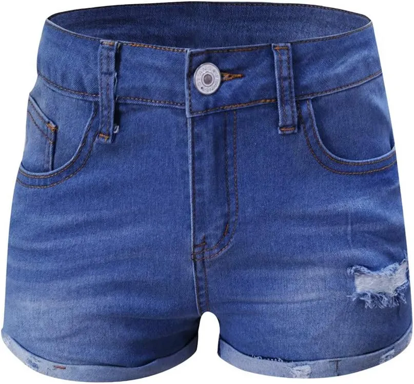 Jean Shorts Womens Low Rise Stretchy Ripped Denim Short Pants Hot Summer Casual Short Pants Y2k Streetwear
