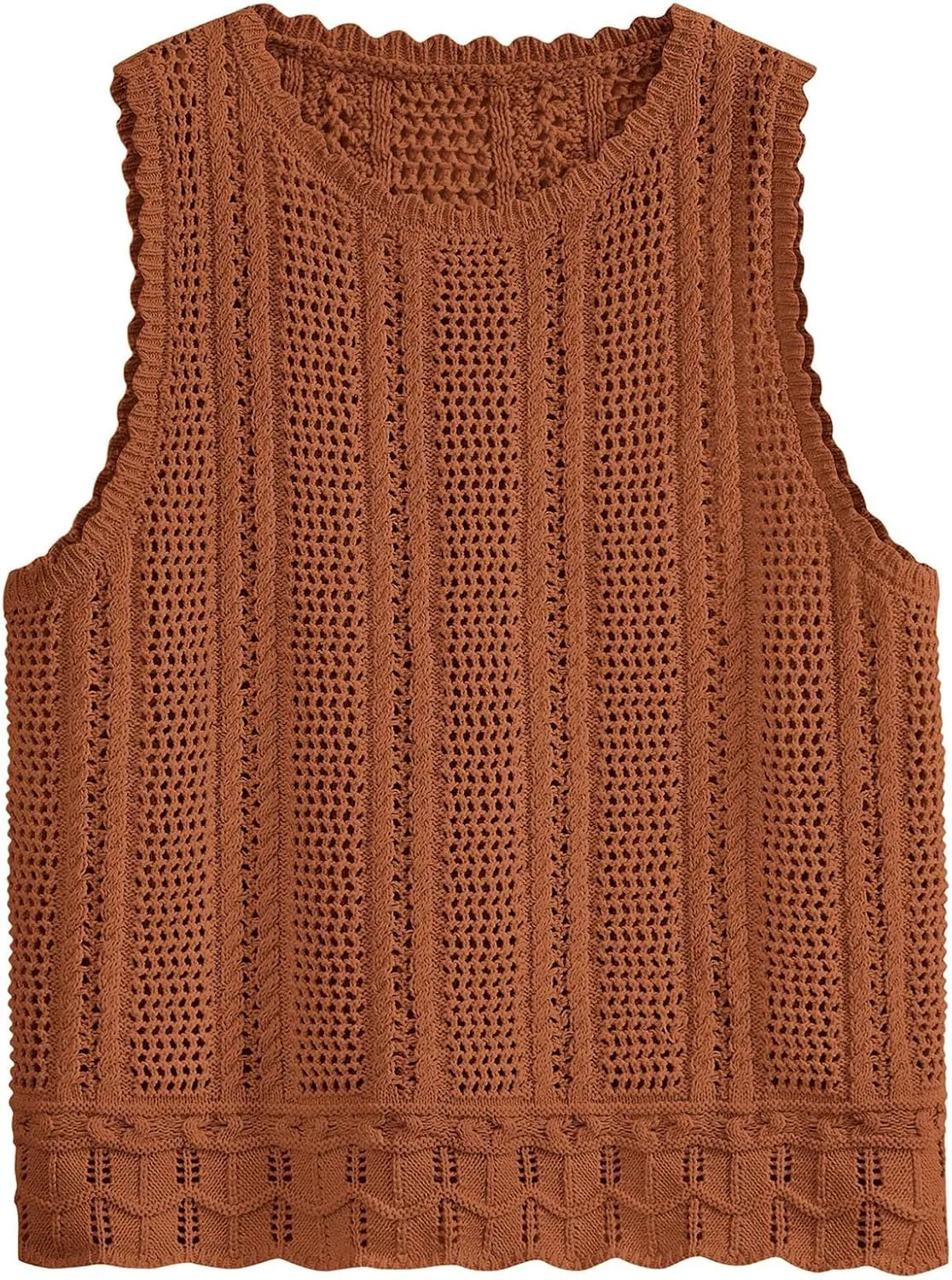 KIRUNDO Beach Vacation Clothes for Women Spring Summer Crochet Sweater Vest Tank Tops Cover Ups Resort Cruise Outfits 2025