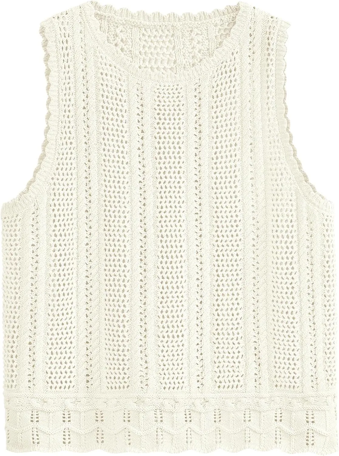 KIRUNDO Beach Vacation Clothes for Women Spring Summer Crochet Sweater Vest Tank Tops Cover Ups Resort Cruise Outfits 2025