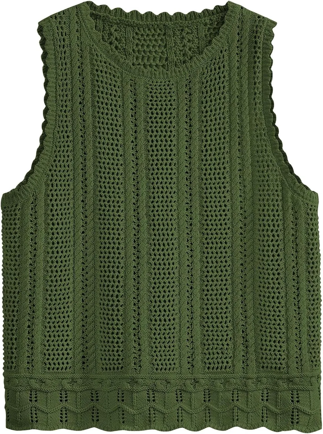 KIRUNDO Beach Vacation Clothes for Women Spring Summer Crochet Sweater Vest Tank Tops Cover Ups Resort Cruise Outfits 2025