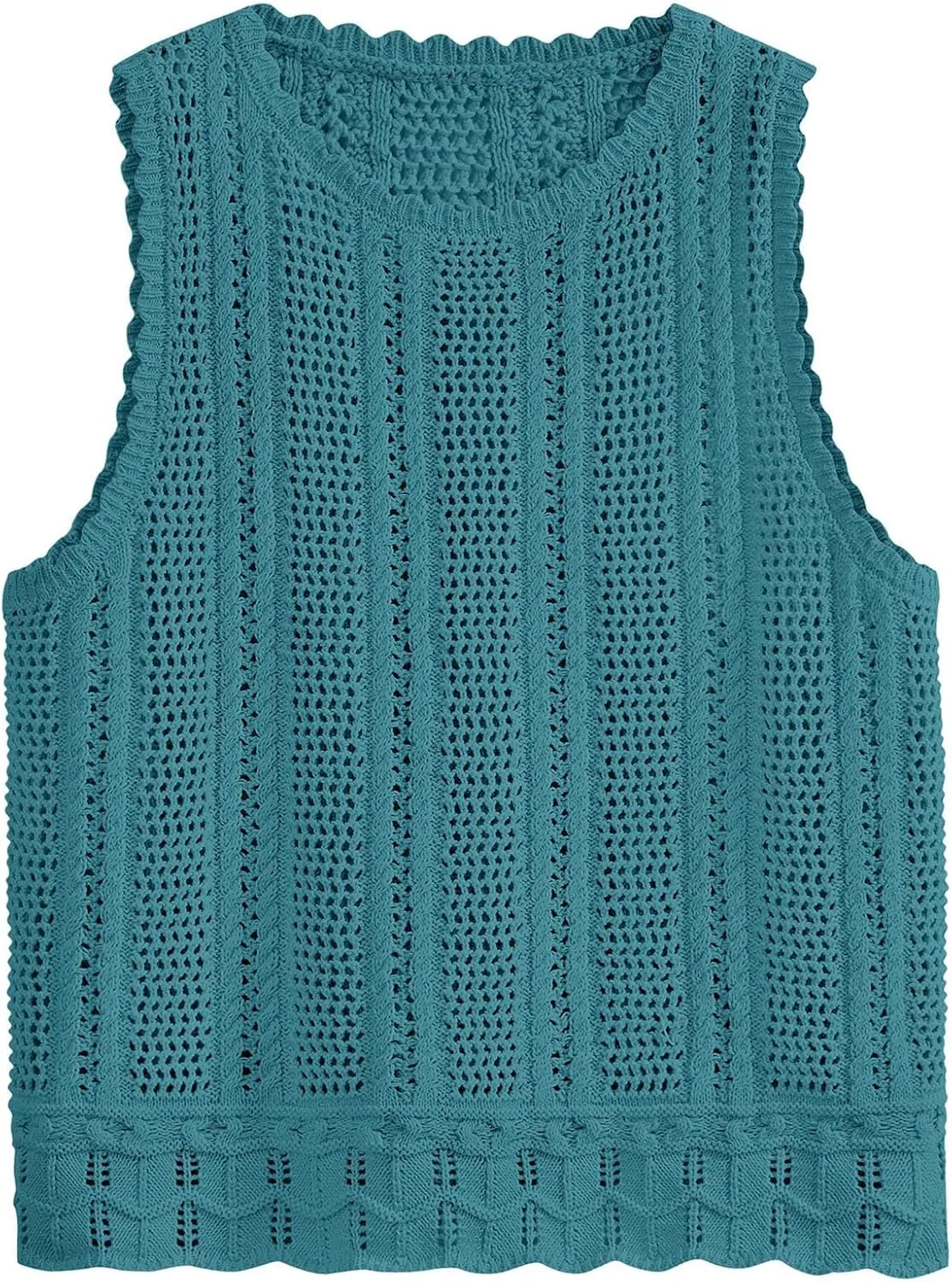 KIRUNDO Beach Vacation Clothes for Women Spring Summer Crochet Sweater Vest Tank Tops Cover Ups Resort Cruise Outfits 2025