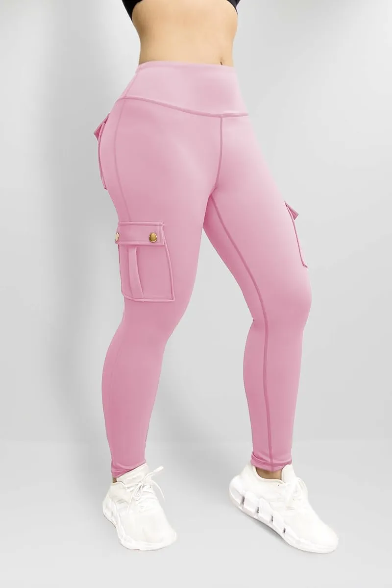 Kubbon Women's Yoga Leggings Butt Lifting Cargo Pants High Waist Tummy Control Workout Pants Lounge Trousers with Pockets